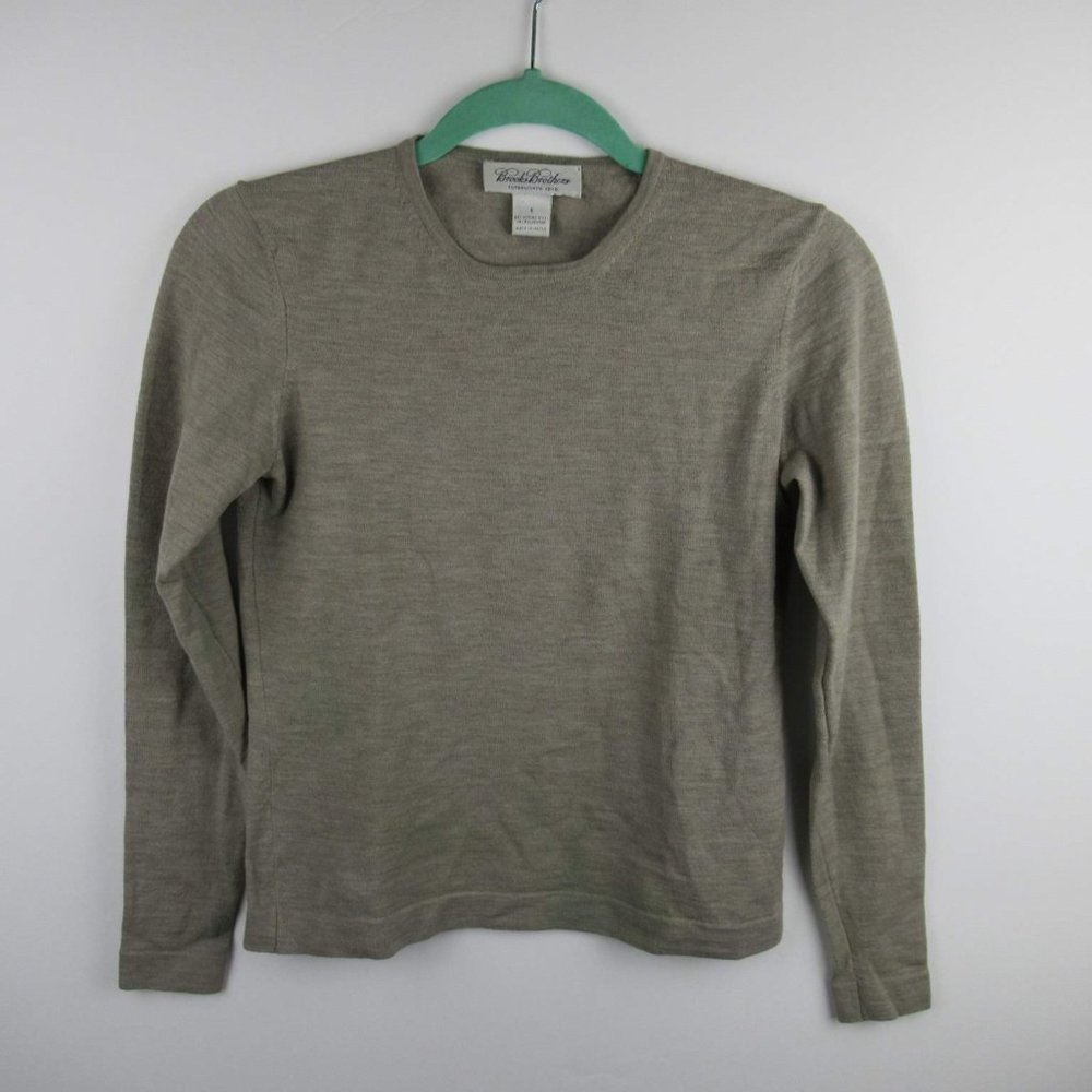 Brooks Brothers Merino Wool Blend Lightweight Crewneck Sweater sz S Flawed